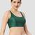 Dark green plain silk spaghetti padded readymade saree blouse