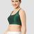 Dark green plain silk spaghetti padded readymade saree blouse