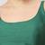 Dark green plain silk spaghetti padded readymade saree blouse