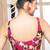 Floral print silk u neck sleeveless readymade blouse