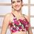 Floral print silk u neck sleeveless readymade blouse