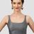 Grey plain silk spaghetti padded readymade saree blouse