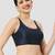 Navy blue plain silk spaghetti padded readymade saree blouse