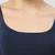 Navy blue plain silk spaghetti padded readymade saree blouse