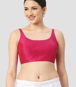Rani plain silk spaghetti padded readymade saree blouse