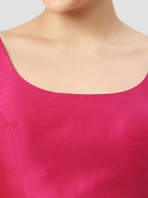 Rani plain silk spaghetti padded readymade saree blouse 5