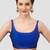Royal blue plain silk spaghetti padded readymade saree blouse