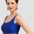 Royal blue plain silk spaghetti padded readymade saree blouse
