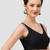 Black v neck plain silk spaghetti padded readymade saree blouse
