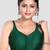Dark green v neck plain silk spaghetti padded readymade saree blouse