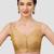 Gold v neck plain silk spaghetti padded readymade saree blouse