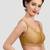 Gold v neck plain silk spaghetti padded readymade saree blouse