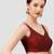Maroon v neck plain silk spaghetti padded readymade saree blouse