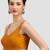 Mustard v neck plain silk spaghetti padded readymade saree blouse