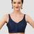 Navy blue v neck plain silk spaghetti padded readymade saree blouse