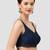 Navy blue v neck plain silk spaghetti padded readymade saree blouse