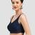 Navy blue v neck plain silk spaghetti padded readymade saree blouse