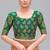 Green woven jacquard readymade blouse