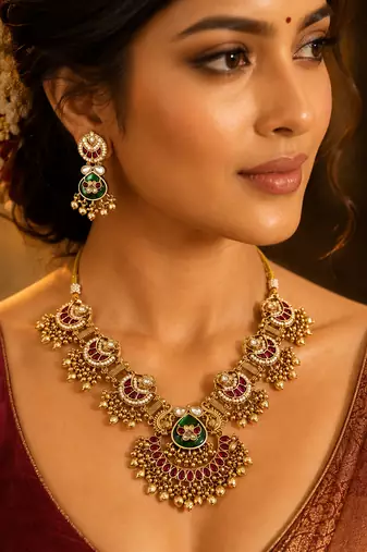Chandraprabha Regal Temple Necklace