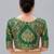 Green woven jacquard readymade blouse