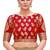 Red woven jacquard readymade blouse
