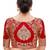 Red woven jacquard readymade blouse