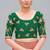Dark green embroidered silk blend readymade blouse