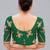 Dark green embroidered silk blend readymade blouse