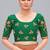 Dark green embroidered silk blend readymade blouse
