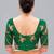 Dark green embroidered silk blend readymade blouse