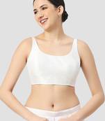 White plain silk spaghetti padded readymade saree blouse