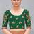 Dark green embroidered silk blend readymade blouse