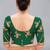 Dark green embroidered silk blend readymade blouse