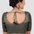 Bottle green brocade padded readymade saree blouse