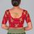 Red embroidered silk blend readymade blouse