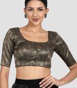 Black brocade padded readymade saree blouse