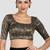 Black brocade padded readymade saree blouse