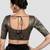 Black brocade padded readymade saree blouse