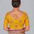 Yellow embroidered silk blend readymade blouse