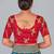 Red embroidered silk blend readymade blouse