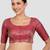 Magenta brocade padded readymade saree blouse
