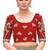 Red embroidered silk blend readymade blouse