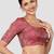 Magenta brocade padded readymade saree blouse
