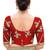 Red embroidered silk blend readymade blouse