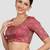 Magenta brocade padded readymade saree blouse