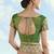 Green faux banarasi tissue silk woven readymade blouse