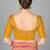 Yellow embroidered silk blend readymade blouse