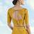 Mustard zari woven faux banarasi tissue silk readymade blouse