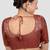 Maroon brocade padded readymade saree blouse