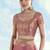 Light pink zari woven faux banarasi tissue silk readymade blouse